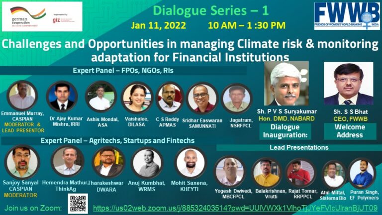 Challenges and Opportunities in managing Climate risk & monitoring adaption for Financial Institutions Dialogue 1